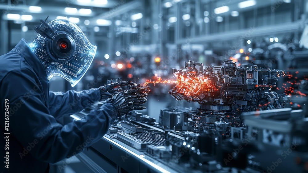 Aufkleber advanced manufacturing collaboration robotic systems and human operators in a digital art industrial