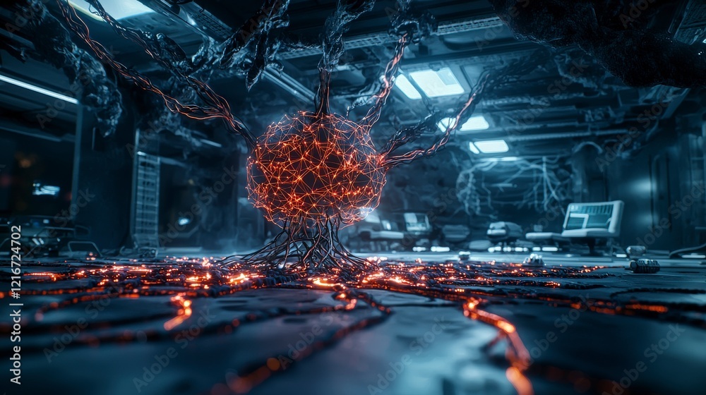 Aufkleber revolutionizing industries with ai-powered systems a futuristic vision in technology and digital art