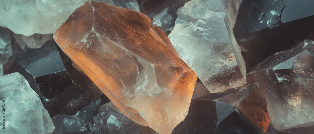 Aufkleber smoky quartz displaying brown to gray hues with translucent and opaque features