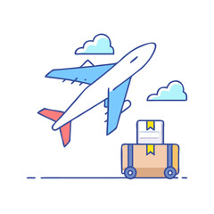 air freight icon, air freight vector illustration-simple illustration of air freight, perfect for air freight logos and icons