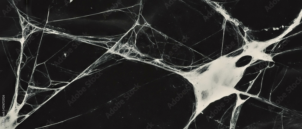 Poster Intricate patterns of spiderweb cracks and fine fractures create a striking visual texture