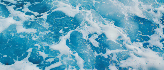 Obraz premium Gentle waves of sparkling water in light blue tones creating a serene aquatic texture