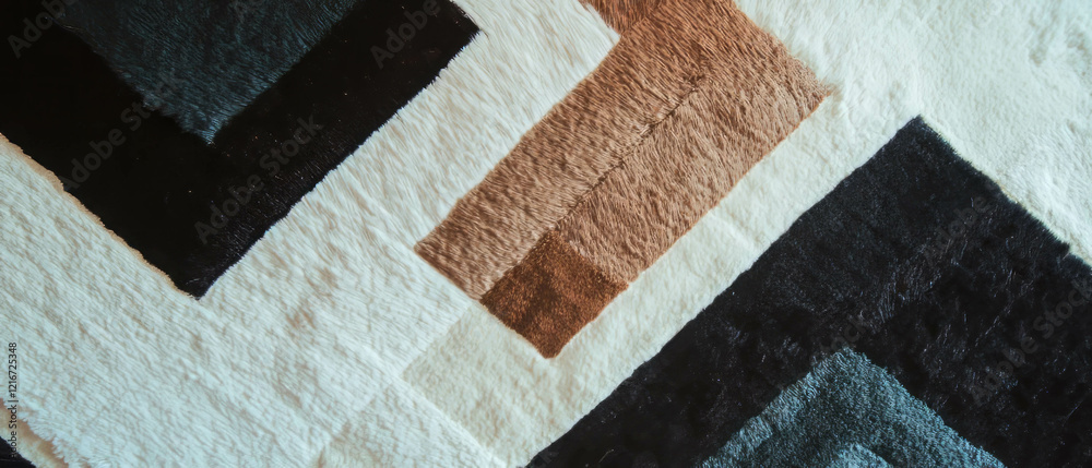 Poster Square rug with unique patterns and textures in rectangular shape