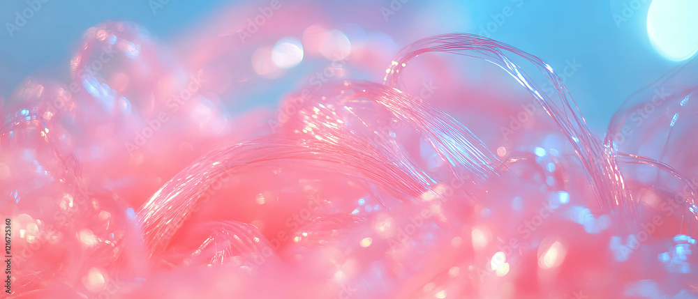 Poster captivating texture of stretched bubblegum showcasing elasticity and vibrant colors