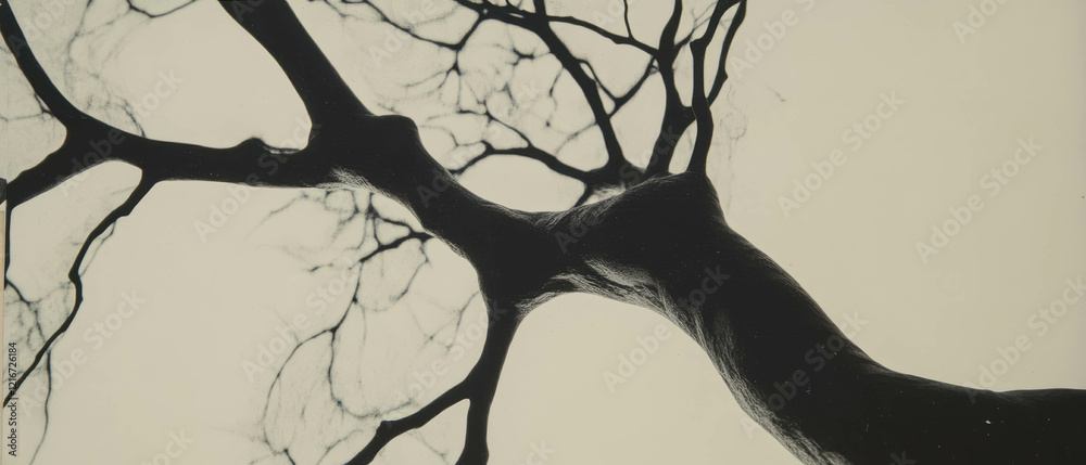 Poster Exploring the intricate textures of veined ink patterns on a light background