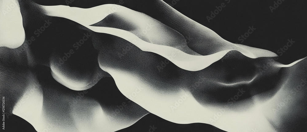Poster Soft gradients and washed ink patterns create a serene visual experience