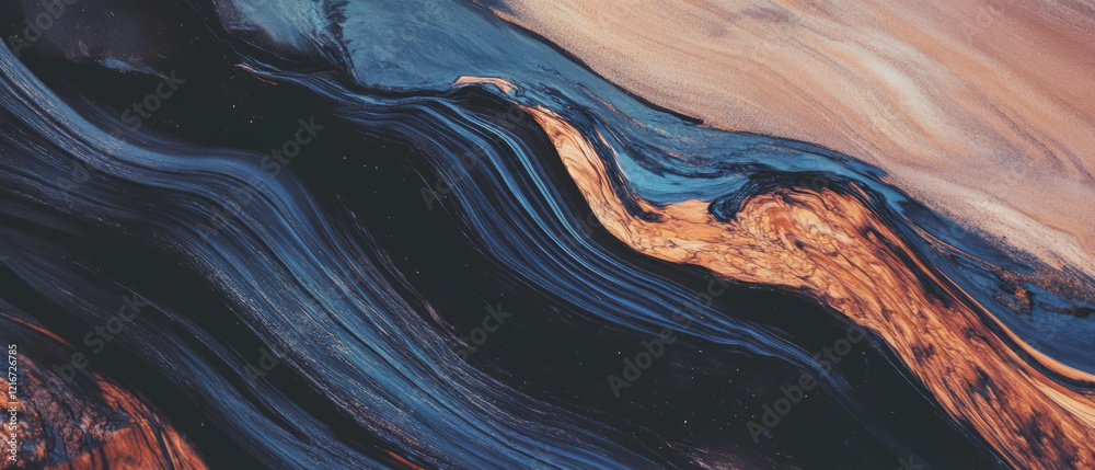Poster unique wood grain texture created with glazing technique and rich color layers