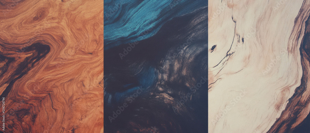 Aufkleber exploring the beauty of wood grain with soft blends and diffused colors using wet-on-wet technique