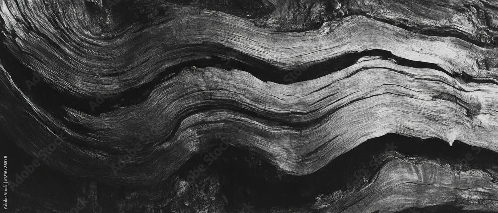 Poster wood texture created with dry brush technique showcasing varied lines and pressures