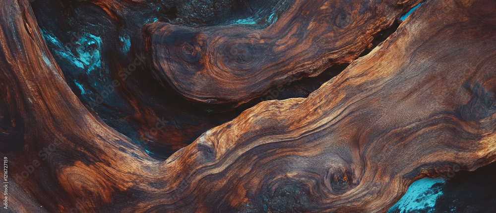 Poster walnut wood texture featuring dark brown colors and intricate grain patterns for design inspiration