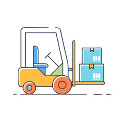 forklift icon, forklift vector illustration-simple illustration of forklift, perfect for forklift logos and icons