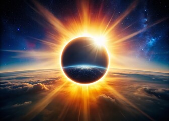 2024 North American Total Solar Eclipse: Bokeh Sun Corona & Shadow