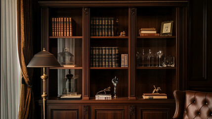 Classic Bookshelf with Decorative Accents