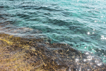 Beautiful turquoise sea background. Mediterranean seascape.