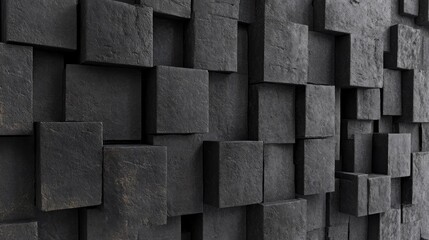 Abstract dark stone cubes wall texture background design