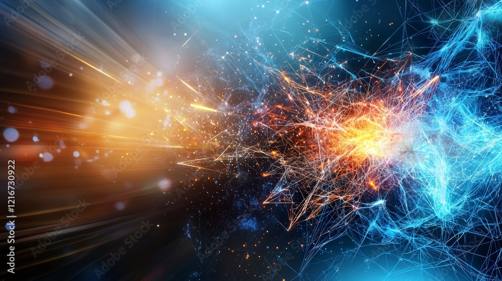 Poster Digital transformation technology modernization in action futuristic environment visual art dynamic viewpoint