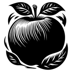 Vector silhouette of an apple. Symbol of fruit