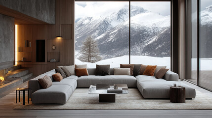 Modern L-Shaped Sectional Sofa in Contemporary Living Room