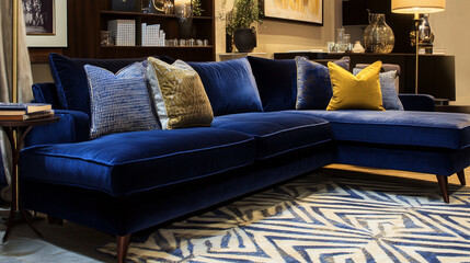 Modern L-Shaped Sectional Sofa in Contemporary Living Room