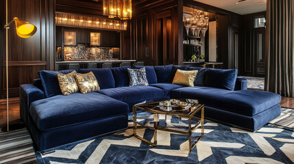 Modern L-Shaped Sectional Sofa in Contemporary Living Room