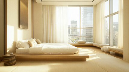Luxurious Four Poster Canopy Bed with Sheer Drapes