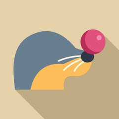 Playful circus seal balancing a colorful ball on its nose, adding a touch of whimsy and entertainment