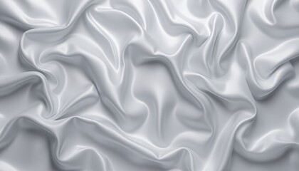 Naklejka premium White satin fabric with smooth flowing folds.