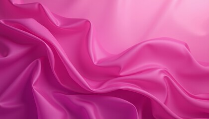 Fototapeta premium Bright pink satin fabric with vibrant folds.