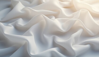 Obraz premium Soft white chiffon fabric with delicate folds.
