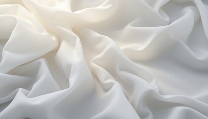 Fototapeta premium Soft white chiffon fabric with delicate folds.