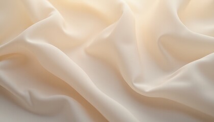 Obraz premium Cream chiffon fabric with glowing fairy light accents.