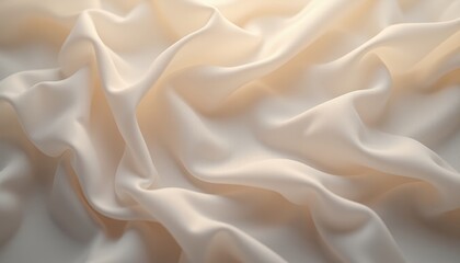 Obraz premium Cream chiffon fabric with glowing fairy light accents.