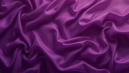 Obraz premium Deep violet satin fabric with dramatic flowing folds.