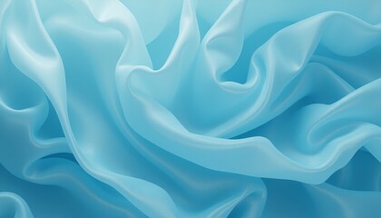 Obraz premium Sky blue chiffon fabric with smooth flowing folds.