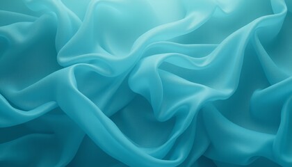 Fototapeta premium Sky blue chiffon fabric with smooth flowing folds.