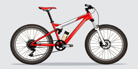 Fototapeta premium red bicycle on white background