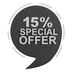 3d render  15% special offer   illustration