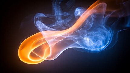 A radiant abstract design with glowing blue and orange neon waves rippling dynamically.