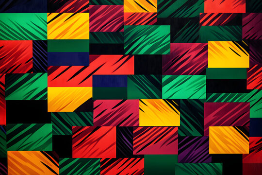 Black History Month box abstract background, black history month pattern background,Juneteenth vector gradient background,colorful box abstract background.
