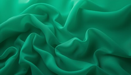 Obraz premium Vivid green chiffon fabric with smooth flowing folds.