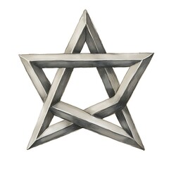 Interlocking Pentagram A 3D Geometric Star Design.