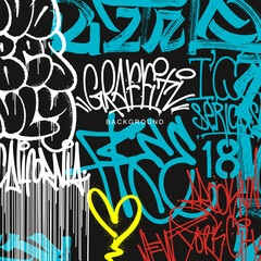 Graffiti Wall Art Background Street Art Hip-Hop Urban Vector Illustration