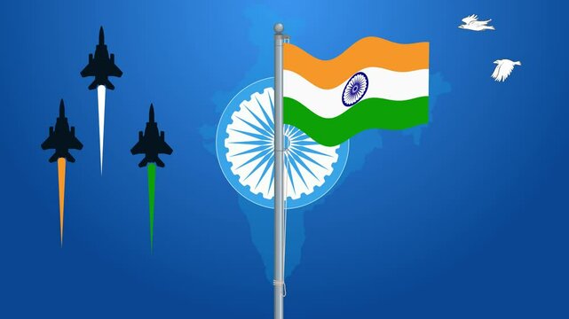 Happy Republic Day of India Animation. 26th January- republic Day Celebration.