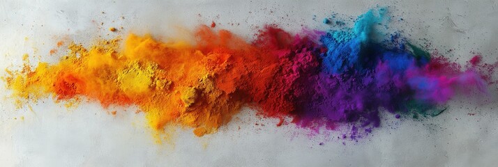 Colorful Powder Explosion for Happy Holi, Festival of Colors Celebration.