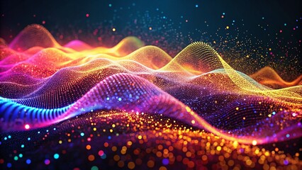 Fototapeta premium Abstract Digital Wave: Futuristic Particle Flow, Technology Background