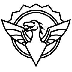 dinosaur wings logo illustration