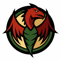 dinosaur wings logo illustration