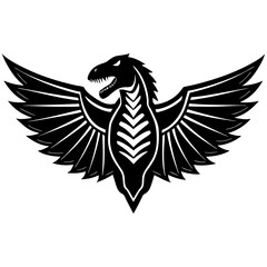 dinosaur wings logo illustration
