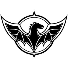dinosaur wings logo illustration