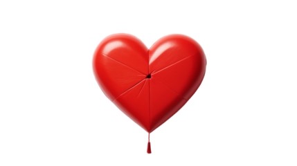 Broken Heart 3D Render, Abstract Digital Art Illustration for Romance, Sadness, or Valentine's Theme, transparent background.